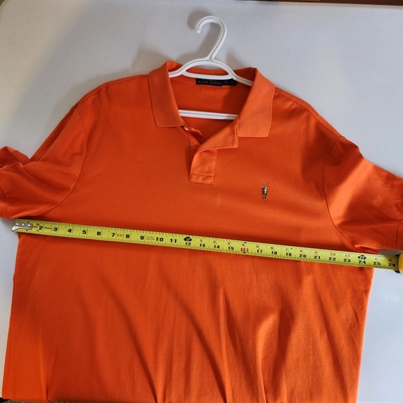 Polo Ralph Lauren Orange Pony Logo Short Sleeve Shirt Mens Size XXL Stretch - Picture 6 of 7